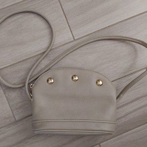Liz Claiborne Taupe Gray Studded Small Crossbody Handbag. Size 6.5x8